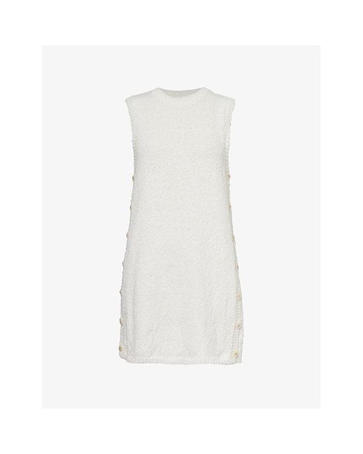 Viktoria & Woods White Vertex Round-neck Cotton Mini Dress