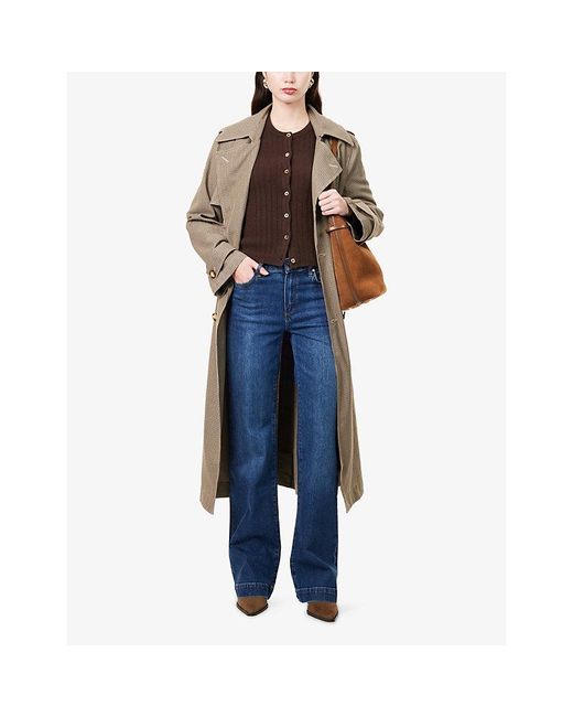 PAIGE Blue Leenah Wide-Leg Denim Jeans