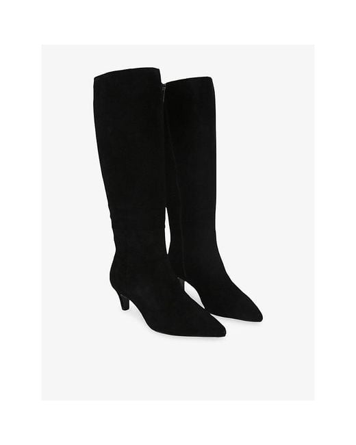 KG by Kurt Geiger Black Tansy Suede Heeled Knee-High Boots