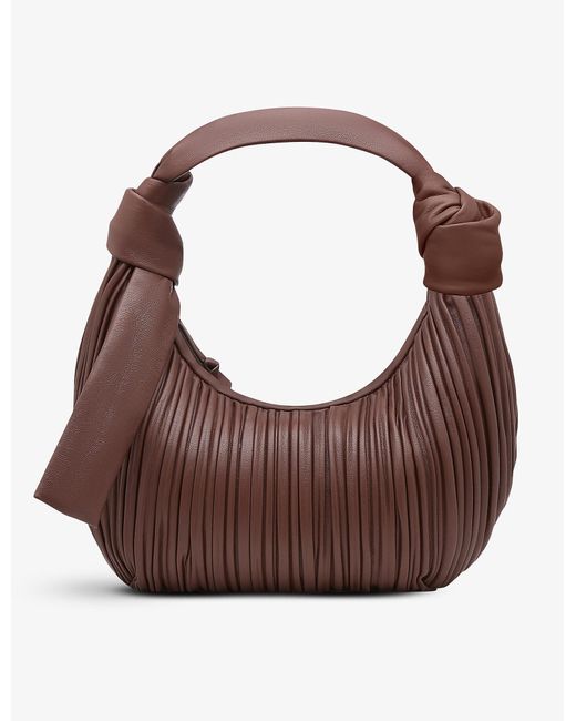 Neous Brown Neptune Pleated Leather Hobo Bag