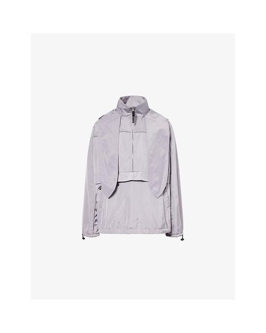 Sandy Liang Purple Siena Hooded Woven Track Jacket