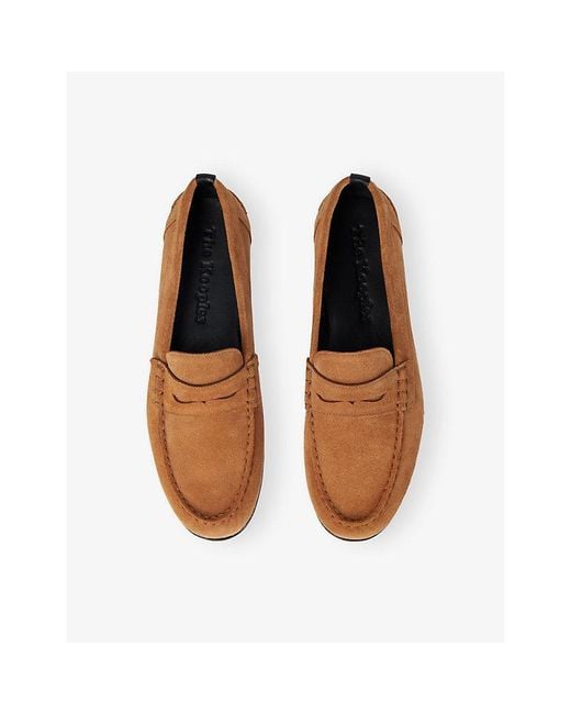 The Kooples Brown Suede Penny Loafers