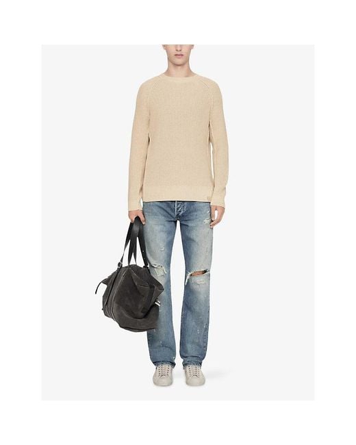 AllSaints Natural Kit Crewneck Regular-Fit Cotton Jumper for men
