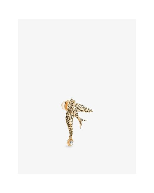 Kismet by Milka Metallic Sparrow 0.02Ct Diamond Drop Earring