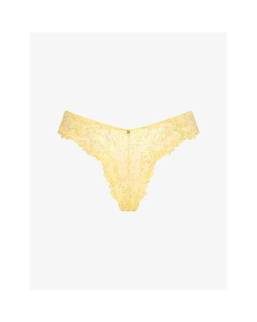 Savage x Fenty Yellow Romantic Corded Lace Brazilian Briefs