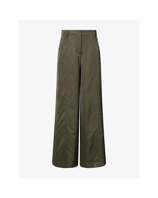 Twp Green Demi Wide-Leg Linen-Blend Trousers