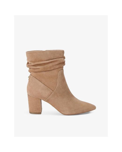 Carvela Kurt Geiger Brown Admire Slouchy Pointed-toe Suede Ankle Boots