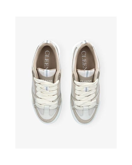 Cleens White Essential Suede And Mesh Trainers for men