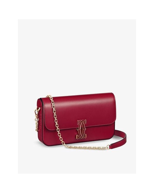 Cartier Double C De Mini Leather Shoulder Bag in Red