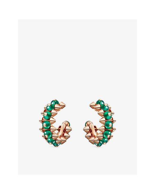 Cartier Metallic Clash De 18Ct Rose- And Agate Hoop Earrings