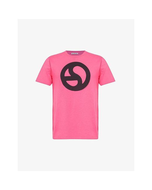 Acne Pink Everest Graphic-print Cotton-blend T-shirt for men