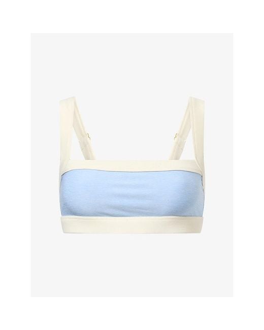 Cheap Monday Blue Outpost Square-Neck Sports Bra