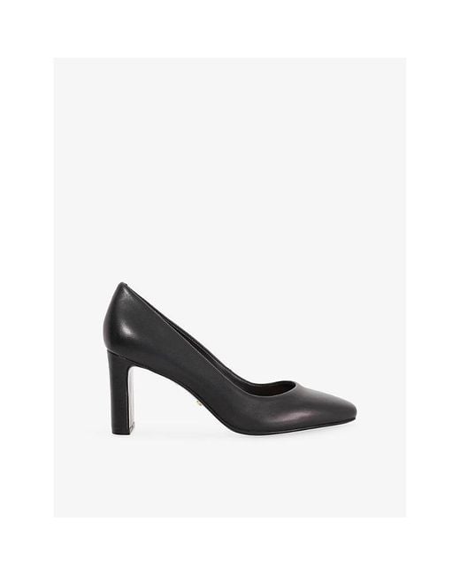 Dune Black Arriving Leather Heeled Courts