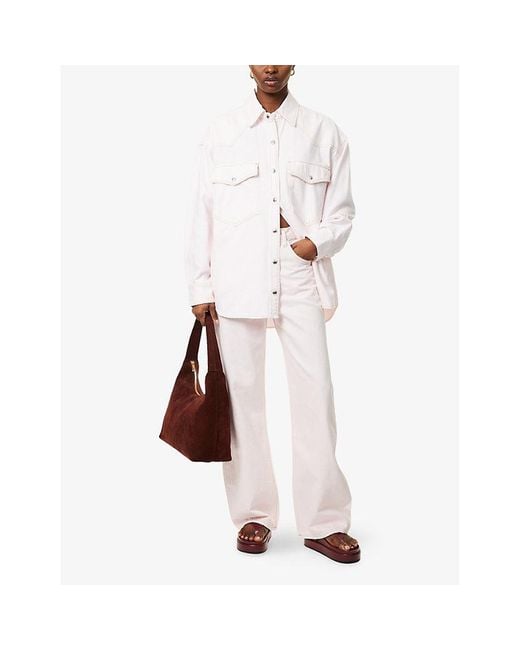 Agolde White Low Curve Garment-Dyed Denim Jeans