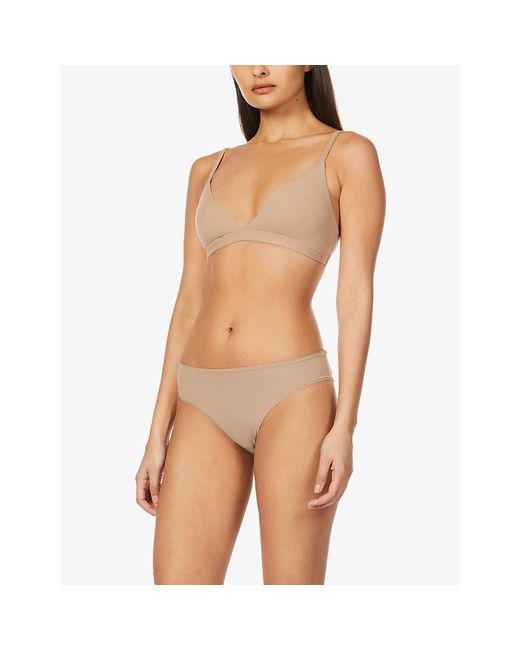 Skims Natural Fits Everybody Mid-Rise Stretch-Jersey Briefs