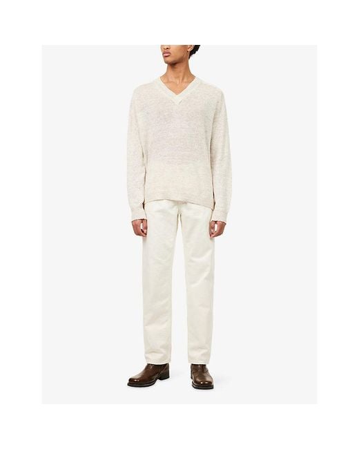 Nudie Jeans White Rad Rufus Cotton Denim Jeans for men