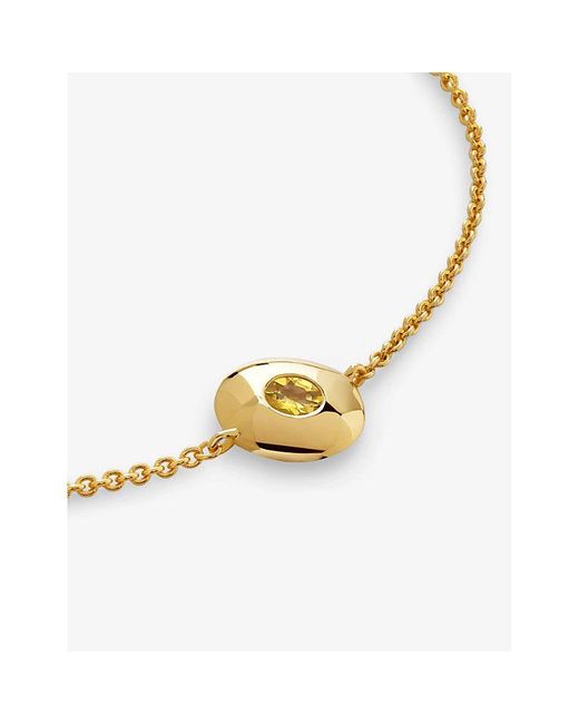 Monica Vinader Metallic November Birthstone 18Ct Vermeil-Plated Sterling And Citrine Bracelet