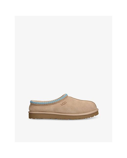 Ugg Natural Tasman Shearling-Lined Suede Slippers for men