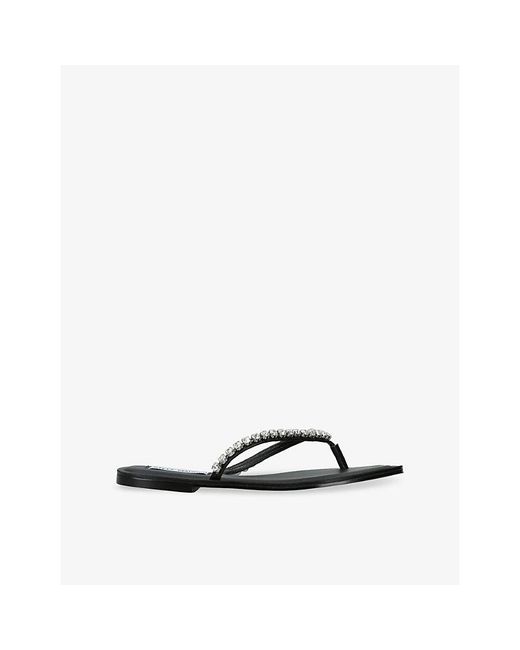 Steve Madden Black Kustom 001 Embellished Woven Sandals