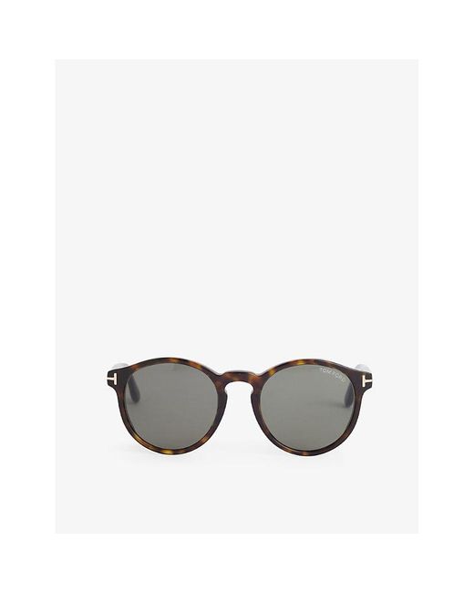 Tom Ford Gray Ian 02 Ft0591 Round-Frame Acetate Sunglasses for men
