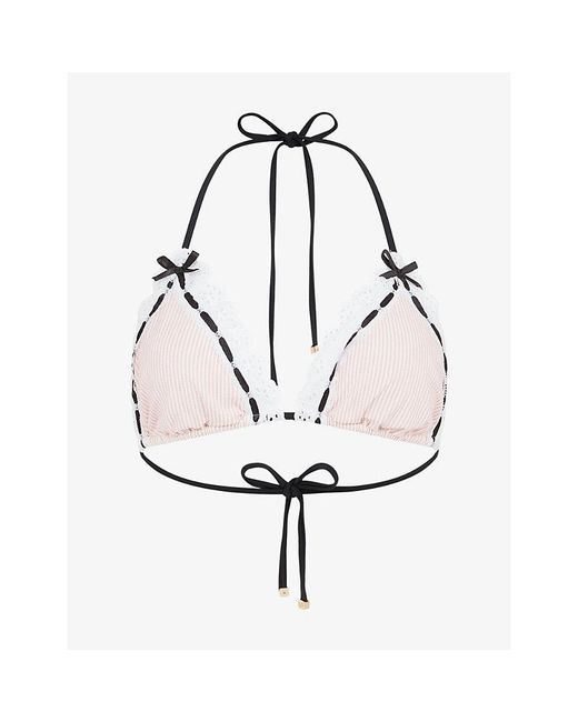 Agent Provocateur White Miffy Triangle Bikini Top