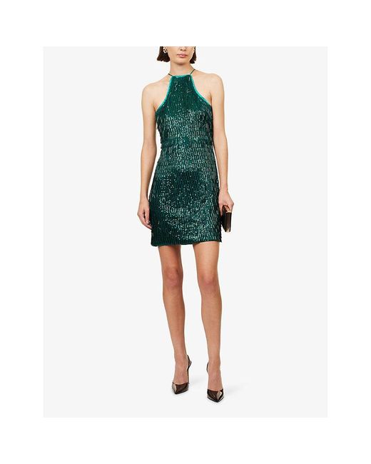 Amy Lynn Green Foxy Sequin Woven Mini Dress