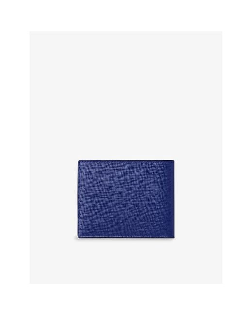 Cartier Blue Losange Logo-Plaque Grained Leather And Palladium Wallet for men
