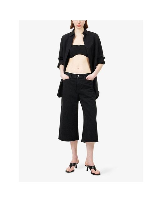 Agolde Black X Maria Mcmanus Skater Denim Shorts