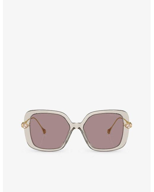 Swarovski Pink Sk6011 Square-frame Acetate Sunglasses