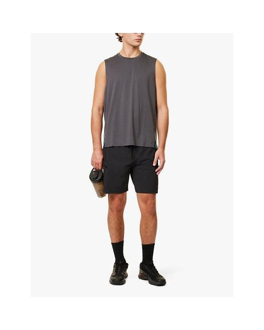 GYMSHARK Gray Rest Day 6' Cargo Brand Print Slim-Fit Stretch-Woven Shorts for men
