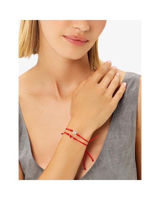 Kismet by Milka Red Cherish 0.04Ct Baguette-Diamond And 0.07Ct Diamond Cord Bracelet