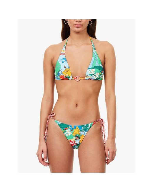 Seafolly Blue Viva Vacation Triangle Bikini Top