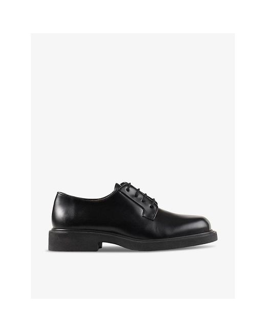 Sandro Black Square-toe Lace-up Leather Derby Shoes for men