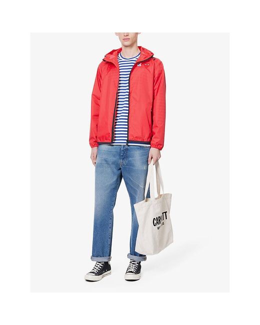 COMME DES GARÇONS PLAY Red Comme Des Garçons Play X K-Way Hooded Shell Jacket for men