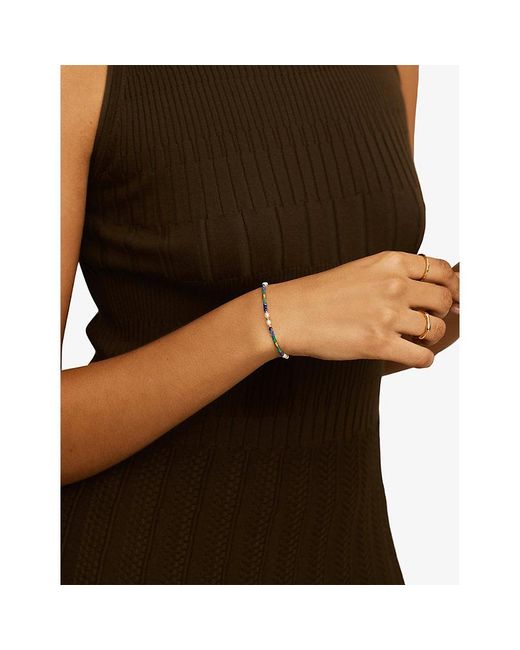 Missoma Metallic Gemstone 18Ct- Plated Brass And Pearl Beaded Bracelet