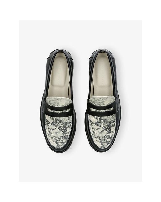 Duke & Dexter Black Wilde Fall Of Giants Penny Leather Loafers for men