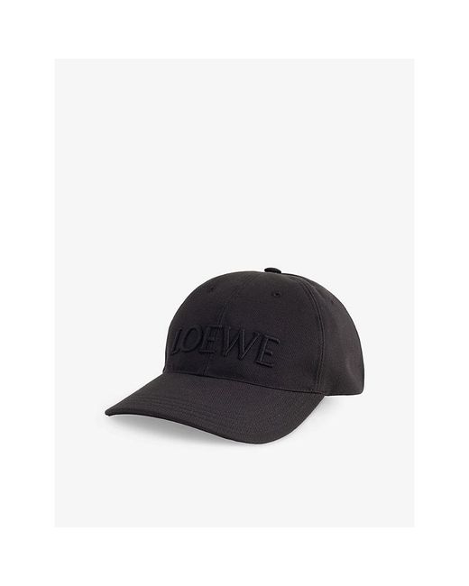 Loewe Black Brand-Embroidered Cotton Cap for men