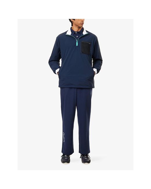 Malbon Blue Cascade Chest-Pocket Woven Windshirt for men