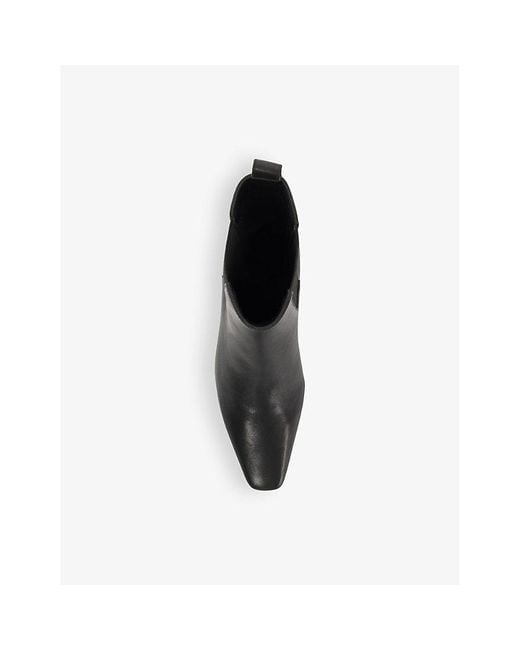 Dune Black Odele Heeled Leather Chelsea Ankle Boots