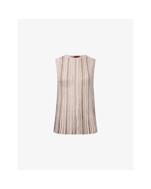 Missoni Natural Sequin Raschel-Lace Tank Top