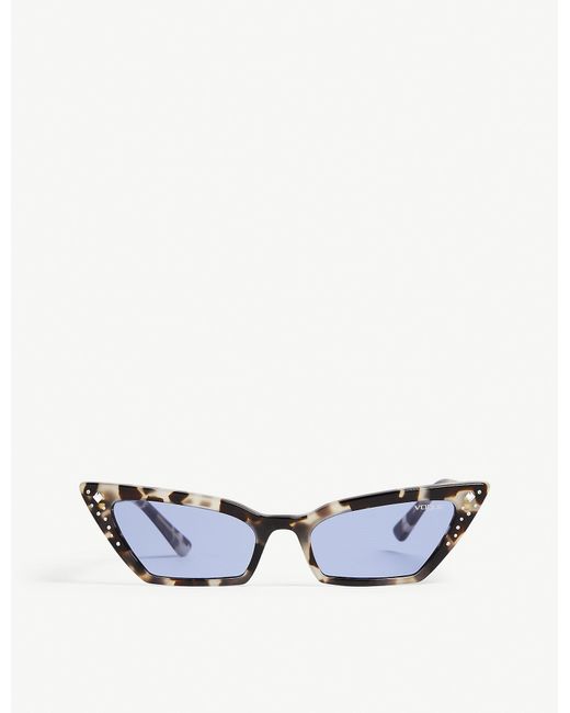 Vogue White Gigi Hadid Super Cat-eye Frame Havana Acetate Sunglasses