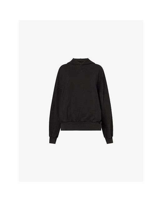 GYMSHARK Black Power Washed Oversized Cotton-Jersey Hoody