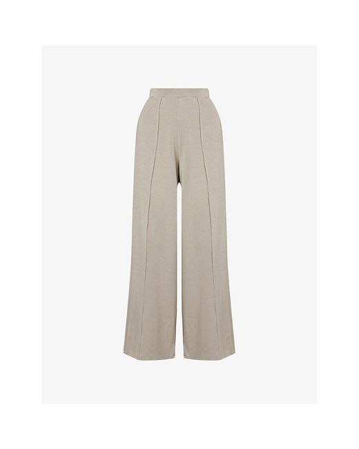 WE Are Tala Natural Softsmart Wide-Leg Stretch-Woven Jogging Bottoms