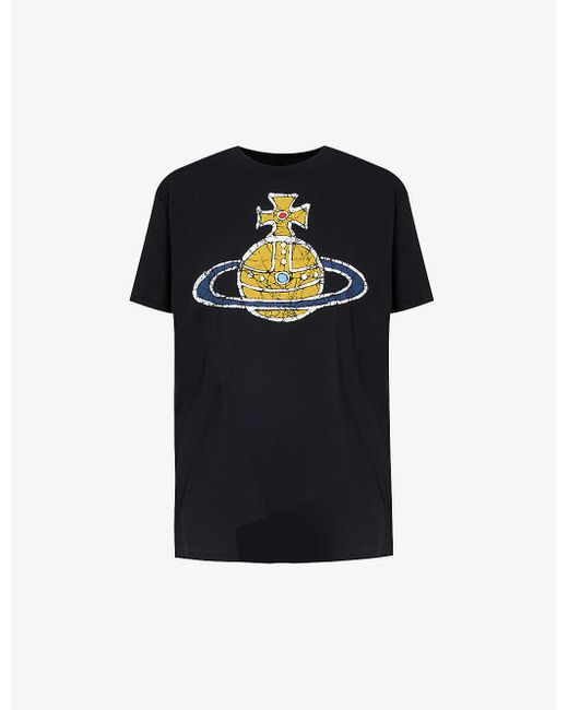 Vivienne Westwood Black Time Machine Brand-print Cotton-jersey T-shirt X