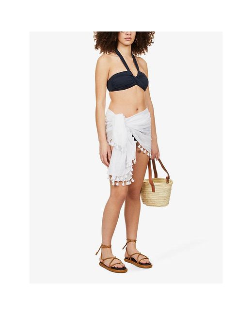 Seafolly Blue Collective Twist-Detail Halterneck Recycled Nylon-Blend Bikini Top