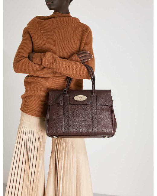mulberry bayswater grained leather tote