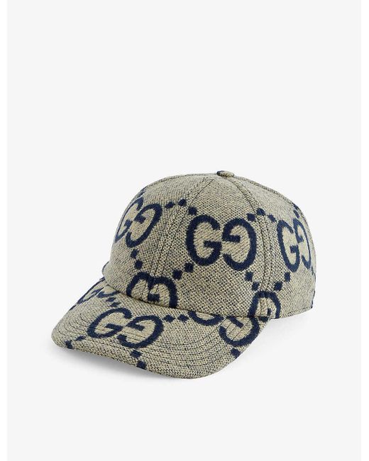 Gucci Natural Monogram-patterned Wool Cap