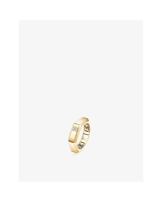 Messika Metallic Moderniste Medium 18Ct And 0.03Ct Diamond Ring