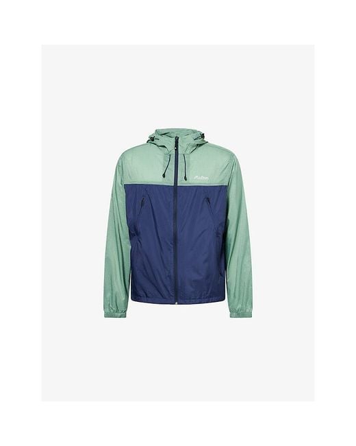 Malbon Blue Caribe Hood Woven Jacket for men