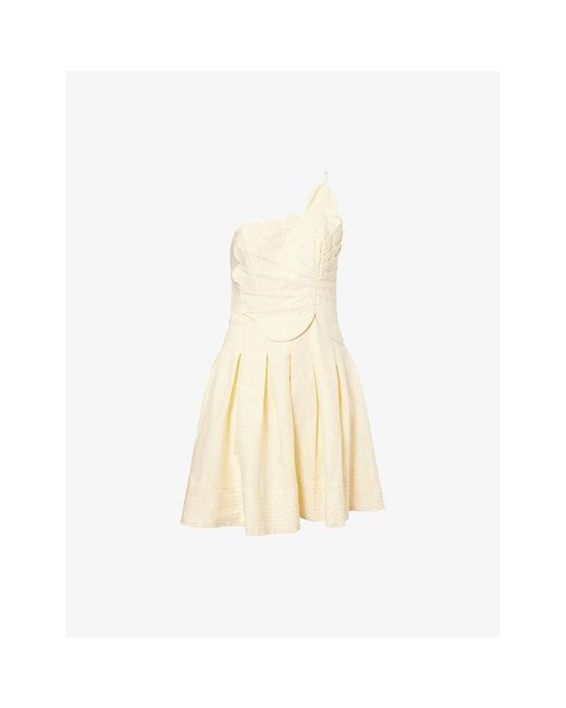 farm rio one shoulder mini dress Farm Rio One-Shoulder Mini Dress